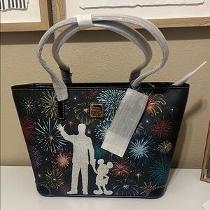 BNWT Disney 100 Finale Dooney & Bourke Mickey & Walt Disney Fireworks Tote 2023